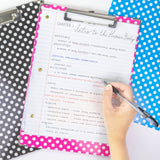 BAZIC Standard Size Confetti Polka Dot Paperboard Clipboard w/ Low Profile Clip, pack of 48