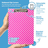 BAZIC Standard Size Confetti Polka Dot Paperboard Clipboard w/ Low Profile Clip, pack of 48