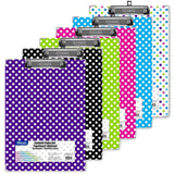 BAZIC Standard Size Confetti Polka Dot Paperboard Clipboard w/ Low Profile Clip, pack of 48