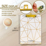 BAZIC Standard Size Geometric Paperboard Clipboard w/ Gold Low Profile Clip, pack of 48