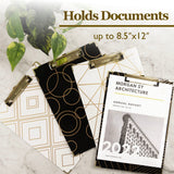 BAZIC Standard Size Geometric Paperboard Clipboard w/ Gold Low Profile Clip, pack of 48