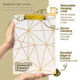BAZIC Standard Size Geometric Paperboard Clipboard w/ Gold Low Profile Clip, pack of 48