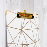 BAZIC Standard Size Geometric Paperboard Clipboard w/ Gold Low Profile Clip, pack of 48