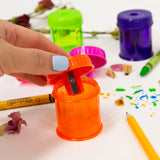 BAZIC 2 Dual Blades Sharpener + 2 Round Receptacle Sharpener, pack of 24