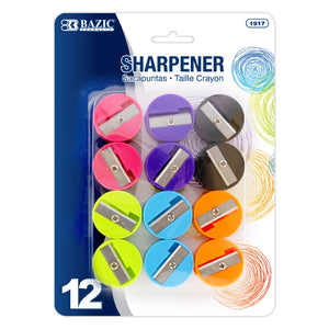 BAZIC Round Pencil Sharpener (12/Pack), pack of 24