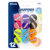 BAZIC Round Pencil Sharpener (12/Pack), pack of 24