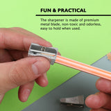 BAZIC Single Blade Metal Pencil Sharpener (6/Pack), pack of 24