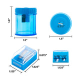 BAZIC Dual Blades Square Sharpener w/Receptacle + Round Receptacle Sharpener, pack of 24