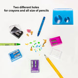 BAZIC Dual Blades Square Sharpener w/Receptacle + Round Receptacle Sharpener, pack of 24