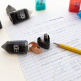 BAZIC Single Blade Sharpener w/ Receptacle + Eraser (2/Pack), pack of 24