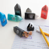 BAZIC Single Blade Sharpener w/ Receptacle + Eraser (2/Pack), pack of 24