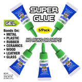 BAZIC 0.017 oz (0.5g) Super Glue Gel (5/Pack), pack of 24