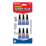 BAZIC 0.036 oz (1g) Single Use Super Glue (6/Pack), pack of 24