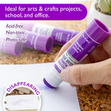BAZIC 0.28 oz (8g) Washable Disappearing Purple Glue Stick (4/Pack), pack of 24