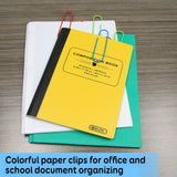 BAZIC Mega (100mm) Color Paper Clips (10/Pack), pack of 24