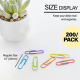 BAZIC No.1 Regular (33mm) Color Paper Clips (200/Pack), pack of 24