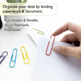 BAZIC Jumbo (50mm) Color Paper Clips (100/Pack), pack of 24