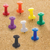 BAZIC Assorted Color Push Pins (100/Pack), pack of 24