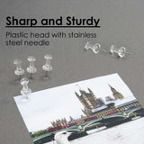 BAZIC Clear Transparent Push Pins (100/Pack), pack of 24