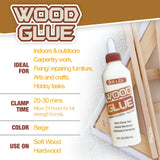 BAZIC 8 FL OZ (236 mL) Wood Glue, pack of 6