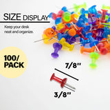 BAZIC Assorted Translucent Color Push Pins (100/Pack), pack of 24