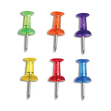 BAZIC Assorted Translucent Color Push Pins (100/Pack), pack of 24