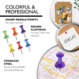 BAZIC Assorted Translucent Color Push Pins (100/Pack), pack of 24