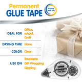 BAZIC 8 mm x 8 m Permanent Glue Tape, pack of 24
