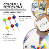 BAZIC Assorted Color Round Push Pins (80/Pack), pack of 24