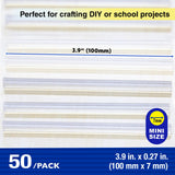 BAZIC 3.9" x 0.27" Dual Temp. Mini Hot Melt Glue Sticks (50/Bag), pack of 12