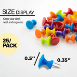 BAZIC Assorted Color Jumbo Push Pins (25/Pack), pack of 24