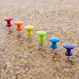 BAZIC Assorted Color Jumbo Push Pins (25/Pack), pack of 24