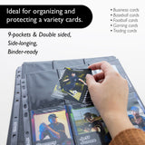 BAZIC Side Loading 9-Pockets Double Sided Trading Card Holders (5/Pack), pack of 24