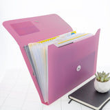 BAZIC Morandi Edition 13-Pocket A4/Letter Size Poly Expanding File, pack of 6