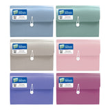 BAZIC Morandi Edition 13-Pocket A4/Letter Size Poly Expanding File, pack of 6