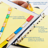 BAZIC Canary Paper Dividers w/ 5-Insertable Color Tabs, pack of 24