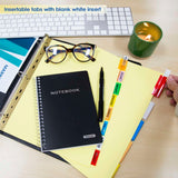 BAZIC Canary Paper Dividers w/ 5-Insertable Color Tabs, pack of 24