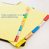 BAZIC Canary Paper Dividers w/ 5-Insertable Color Tabs, pack of 24