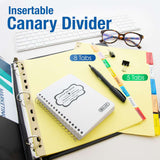 BAZIC Canary Paper Dividers w/ 5-Insertable Color Tabs, pack of 24