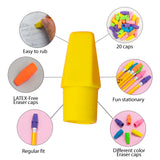 BAZIC Neon Eraser Cap (20/Pack), pack of 24