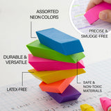 BAZIC Neon Bevel Eraser (6/Pack), pack of 24