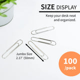 BAZIC Jumbo (50mm) Silver Paper Clip (100/Pack), pack of 24