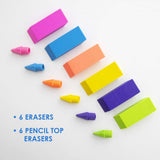 BAZIC Neon Eraser Sets (12/Pack), pack of 24