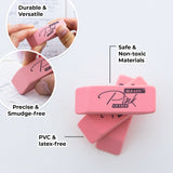 BAZIC Pink Eraser, Latex Free Bevel Erasers, Large Size Block Erasers for Art Drawing School Office Kids Teachers (4/Pack), 1-Pack