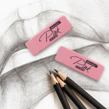BAZIC Pink Eraser, Latex Free Bevel Erasers, Large Size Block Erasers for Art Drawing School Office Kids Teachers (4/Pack), 1-Pack