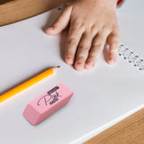 BAZIC Pink Eraser, Latex Free Bevel Erasers, Large Size Block Erasers for Art Drawing School Office Kids Teachers (4/Pack), 1-Pack