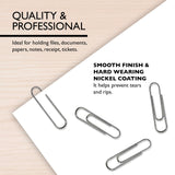 BAZIC No.1 Regular (33mm) Silver Paper Clips (200/Pack), pack of 24