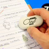 BAZIC White Oval Eraser (4/Pack), pack of 24