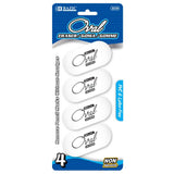 BAZIC White Oval Eraser (4/Pack), pack of 24