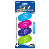 BAZIC Bright Color Oval Eraser (4/Pack), pack of 24